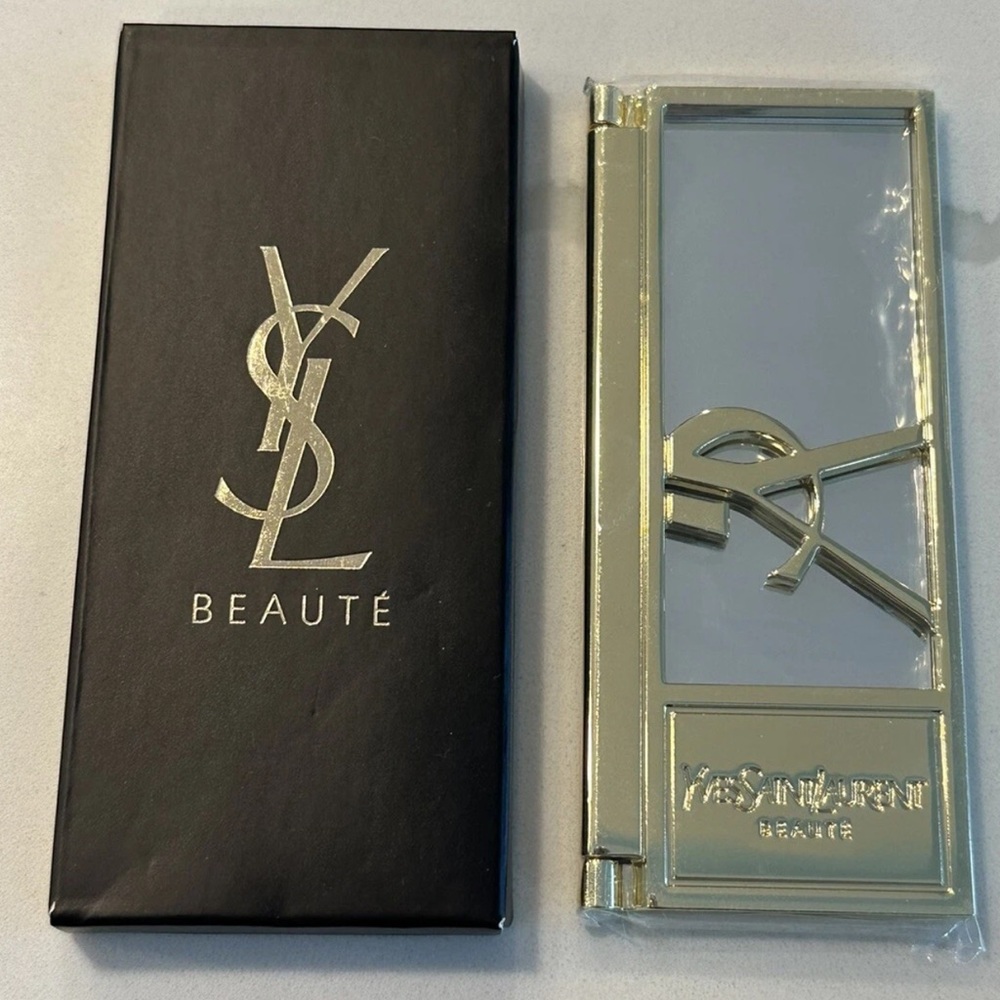 YSL Beauté Silver Compact Mirror